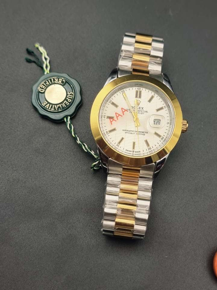 Luxury Rolex Style Datejust Watch – Two Tone Steel & Gold with Blue Dial