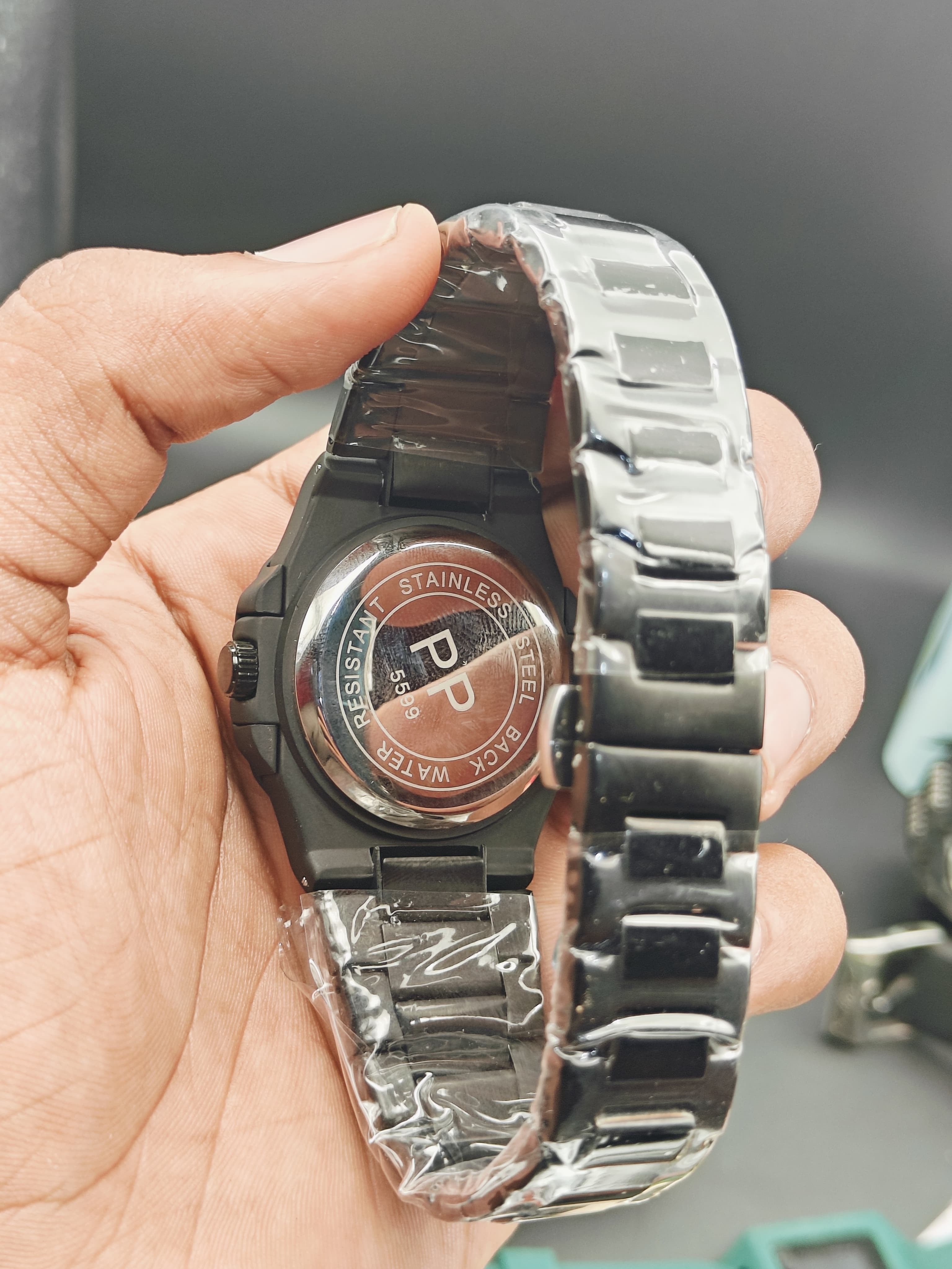 🖤 Patek Philippe Nautilus Matte Black Edition – Premium Replica | Stainless Steel Strap 🖤
