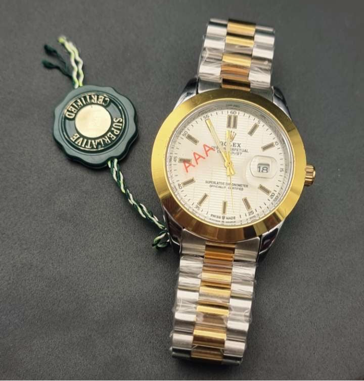 Luxury Rolex Style Datejust Watch – Two Tone Steel & Gold with Blue Dial